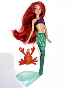 Disney The Little Mermaid Ariel Doll with Outfit & Vintage McDonald's Sebastian - Picture 1 of 24