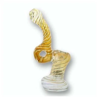 LOTE de (4) pipas de agua Sherlock doradas ahumadas con tazón de vidrio para tabaco de 6,5" pulgadas Foto 1 de 2