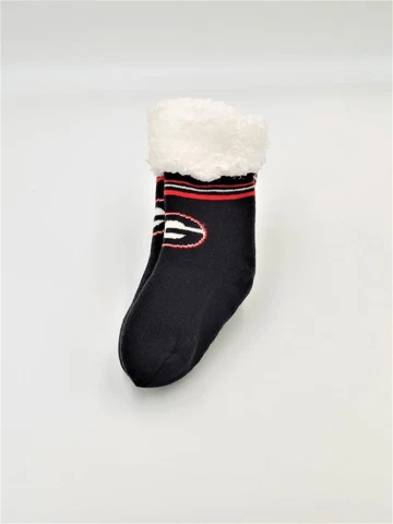 FOCO NCAA Licensed Georgia Bulldogs Solid Stripe Logo Youth Footy Slippers Cover