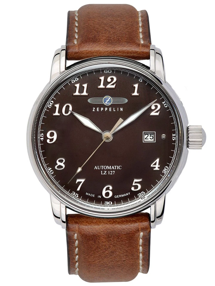 Zeppelin 8656-3 Lz127 Graf Brown Zifferblatt automatische Armbanduhr