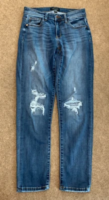 Judy Blue Jeans Womens 5/27 Boyfriend Distresed Stretch Whiskered Relaxed Denim - Image 1 of 4