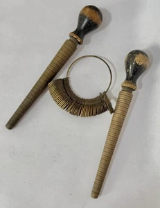 Interesting! Antique Solid Brass Jewellers Ring Gauge X 2 And Ring Sizer - Picture 1 of 3