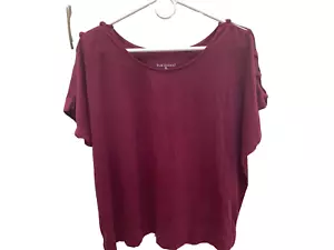 Maglia cotone biologico Fair Indigo XL bordeaux bottone spalla nuova senza etichette - Foto 1 di 9