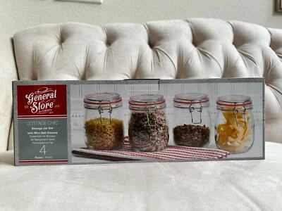 ¡NUEVO! Gibson Juego de 4 frascos de vidrio de 22 oz para almacenamiento de alimentos con tapa hermética para fianzas Foto 1 de 3