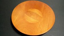 Handmade Carved Wood Plate Decorative Display Indiana Vintage 10 1/2 inch