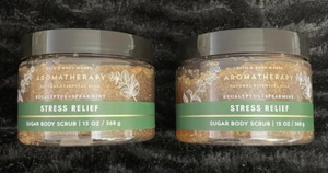 LOT Of 2 - BATH & BODY WORKS Stress Relief “EUCALYPTUS SPEARMINT” SUGAR SCRUB - Picture 1 of 4