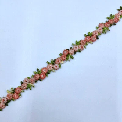 2 Y Flower Lace Trim Embroidered Ribbon Wedding Dress Sewing Handmade Decor DIY  - Image 1 of 4