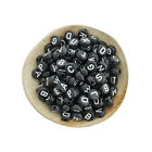 Flat Round Alphabet Acrylic Beads 10mm - White Assorted - 50 Beads - BD2669