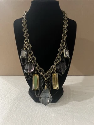 Premier Designs Swag Chains Necklace Multicolor Glass Drops 20” Adjustable - Image 1 of 4