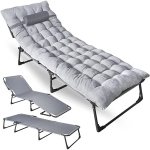 ZONETECH klappbares Kinderbett & Auflage Matratze 4 Positionen verstellbar, TA0019 - grau - Bild 1 von 5