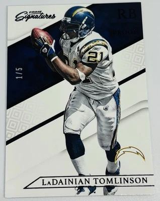 2016 Prime Signatures LaDainian Tomlinson Prime Proof BLACK /5 SD LA Chargers - Image 1 of 3