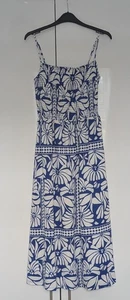 H&M Maxi Dress Blue &White Sheered Top Made From 100% Recycled Material Size M - Picture 1 of 3