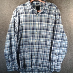 Camicia classica in flanella J Crew uomo XL con bottoni blu a quadri manica lunga nuova con etichetta - Foto 1 di 10