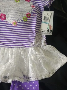 Kids Headquarters Little Girls Size 5 Purple And Lace 2 Piece Set - Picture 1 of 5