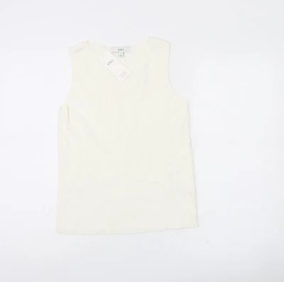 Marks and Spencer Womens Ivory Tank Top Size 8 Sleeveless Knit — 第 1/4 张图片