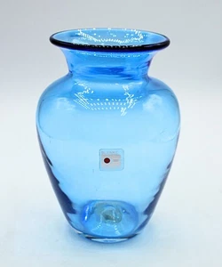 Vase (blau) - Blenko Handarbeit | ohne Karton - Bild 1 von 2