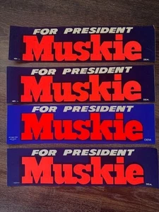 Juego de 4 pegatinas parachoques vintage Muskie para presidente GRANDES - Imagen 1 de 1