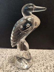 Figura de vidrio transparente Duncan & Miller Heron Bird 7”. Vintage años 50 - Imagen 1 de 9