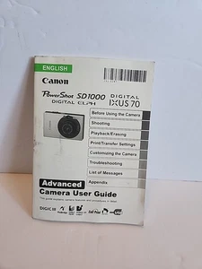 Canon Powershot SD1000 Advanced User Guide See Pics/Desc - Picture 1 of 6