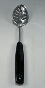 Foley Chrome Plate Serving Slotted Spoon Black Handle USA 11" - Picture 1 of 9