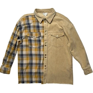 OLI & Hali Hemd Medium M Cord Patchwork Herbst Shacket Druckknöpfe Camping Freizeit - Bild 1 von 18