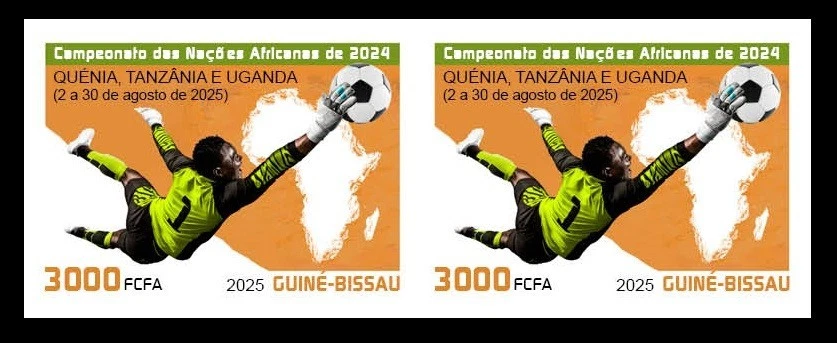 GUINEA BISSAU 2025 STAMP IMPERF PAIR - AFRICA CUP FOOTBALL - MNH - image 1 of 1
