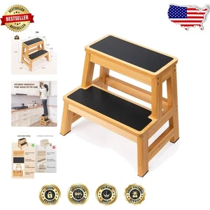 Vielseitiger 2-stufiger Holzhocker, 17 cm hoch - perfekt für Küche & Schränke - Bild 1 von 8