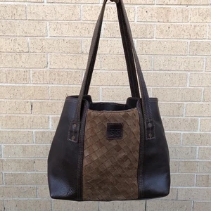 STS Ranchwear Cesta Tejido Grande Cuero Bolso de Hombro Bolso de Mano Cartera Cartera - Imagen 1 de 8