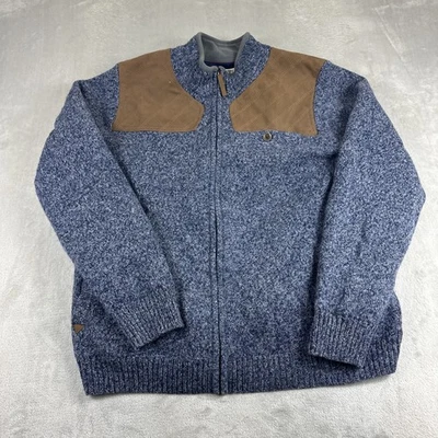 Duluth Trading Co. Shetland Wool Knit Full Zip Sweater Jacket Men's Size L - Image 1 of 4