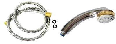 Brausekopf Duschkopf Handbrause  Duschschlauch B-WARE  chrom gold bicolor - Bild 1 von 4