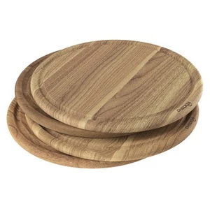 CHECK24 Holzteller Schneidebrett 4er-Set Massivholz Akazie natur geölt, Ø30 cm🔥 - Bild 1 von 6