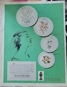 1956 Wedwood Wakefield partridge honeysuckle wild oats plates vintage Ad - Picture 1 of 1