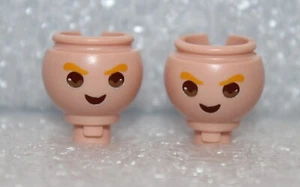 Playmobil 2x Head Eyelashes Blond Eye Rings (Europe / Man) Top Condition - Picture 1 of 3