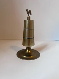 Solid Brass Asian Stacked Three Tier Bell with Chicken Finial - Picture 1 of 8