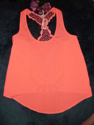KIRRA Top Women XS Pink Sleeveless Embroidered Racerback - Image 1 of 4