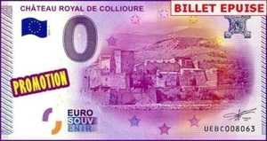 UEBC / CHATEAU ROYAL DE COLLIOURE / BILLET 0 € / NULL EURO-SCHEIN / 0 € 2015-1 - Picture 1 of 1