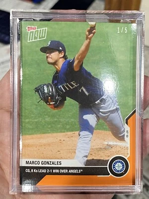 2020 Topps Now #187 Marco Gonzales Mariners Complete Game 1/5 Orange - Image 1 of 2
