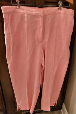 NUEVO CON ETIQUETAS - PANTALONES CAPRI RUBY RD TALLA 16 Roseta 677 Lino/Rayón - Aberturas Adornadas Foto 1 de 3