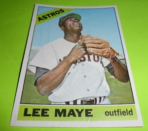 ERROR BLANK BACK 1966 TOPPS BASEBALL CARD LEE MAYE HOUSTON ASTROS #162 - Picture 1 of 2
