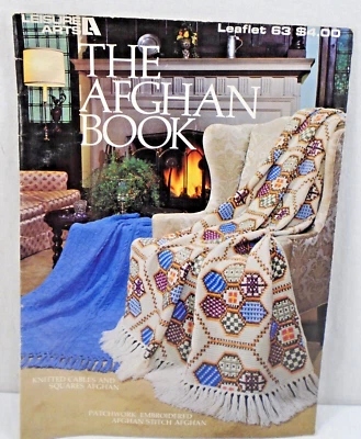 Vintage 1975 Leisure Arts The Afghan Book 25 Pages Patchwork Embroidery Plaid - Image 1 of 4