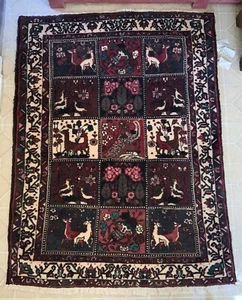 Bakhtiari Panel Garden Design Oriental Rug / 3.10 x 5' Hand Knotted Wool - Picture 1 of 16