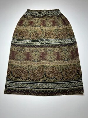 Dressbarn Skirt Womens Size 12 Paisley Printed Woven Knit Midi Wrap USA - Image 1 of 4