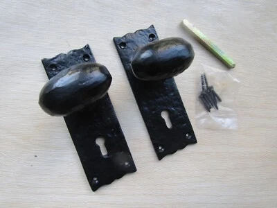 Rustic iron lever door handles Cast iron lever lock mortice old English country - Image 1 of 3