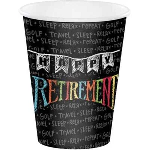 Retirement Chalk Cups Hot/Cold 9oz 8CT - Picture 1 of 1