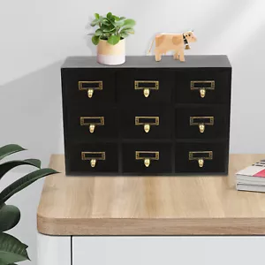 Apothecary Chest & Cabinet, Wooden Medicine Drawer Organizer Box With 9 Drawers - Picture 1 of 21