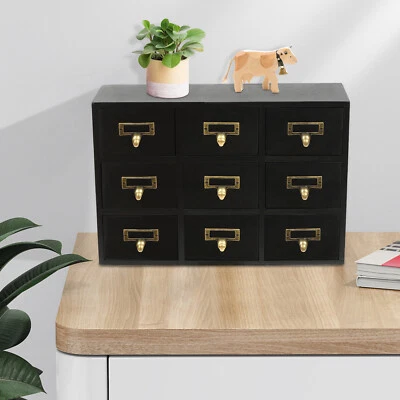 Apothecary Chest & Cabinet, Wooden Medicine Drawer Organizer Box With 9 Drawers - Image 1 of 4