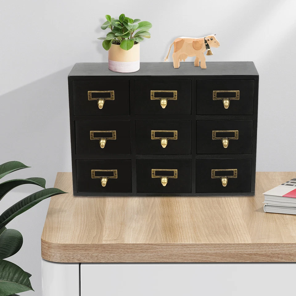 Apothecary Chest & Cabinet, Wooden Medicine Drawer Organizer Box With 9 Drawers - Image 1 of 4