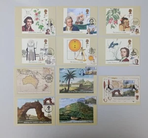 2018 Captain Cook and the Endeavour PHQ POSTCARD SET OF 11 First Day FRONT - Picture 1 of 5