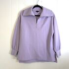 Ann Taylor Women XS Sweatshirt 1/2 Zip Oversize Collar Lilac Purple Soft