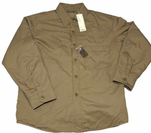 Lemaire X Uniqlo Shacket Quilted Shirt Jacket Size L Kahki Button Down Hip Hop - Picture 1 of 14